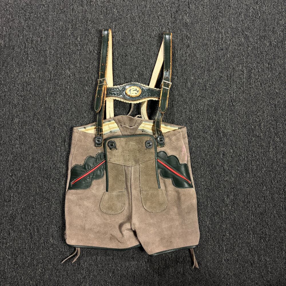Vintage Authentic German Lederhosen Shorts Suede Leather Child Youth SZ 4